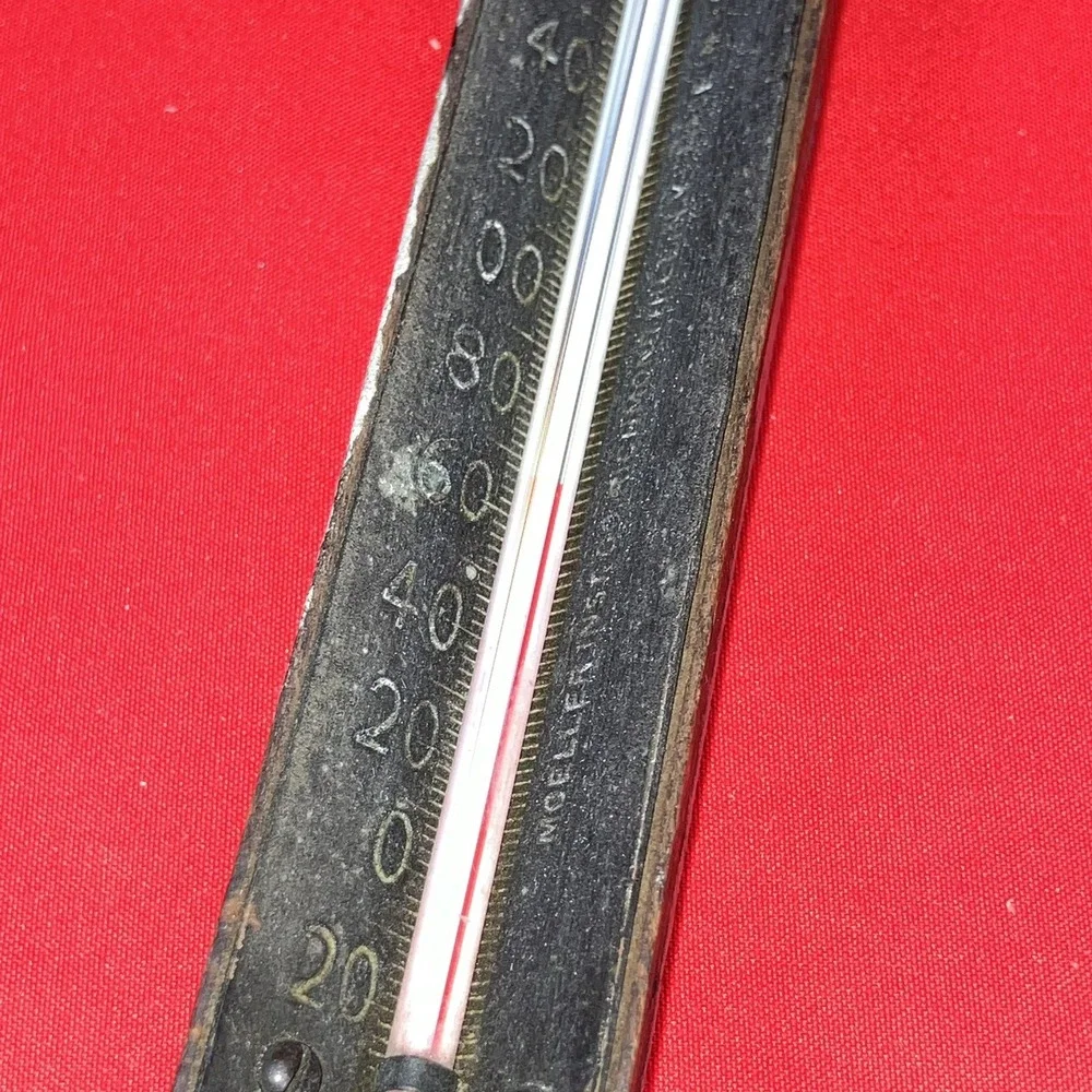 Vintage Candy Thermometer Moeller Inst. Co. / Richmond Hill, NY /Metal Wood Flaw